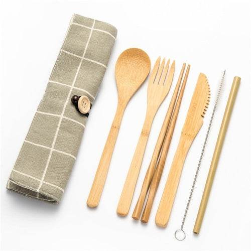 Bamboo Traveling Cutlery Set - Big J's Showstoppin' Store